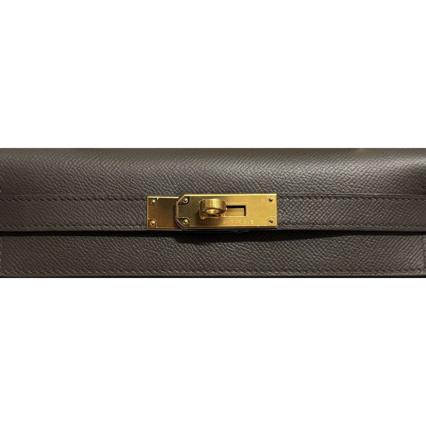 Hermes Kelly 28 Sellier Etain Gray Grey Epsom Leather Gold Hardware