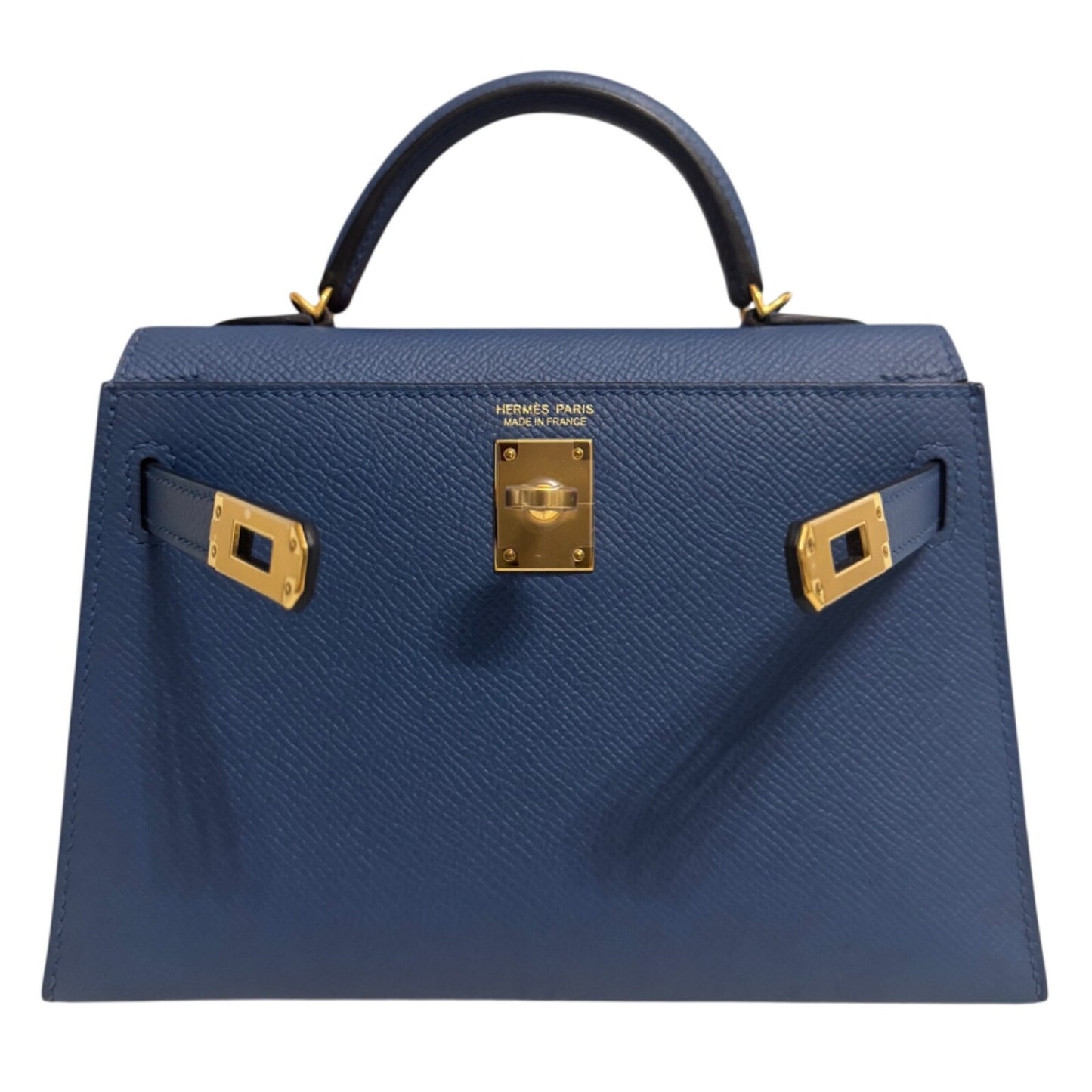 Hermes Kelly Mini 20 Blue Agate Bleu Epsom Gold Hardware RARE
