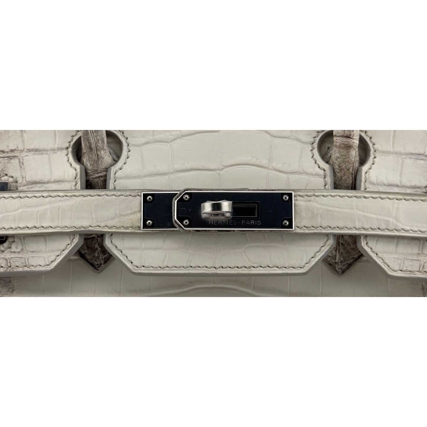 Hermes Birkin 30 White Himalayan Crocodile Matte Leather Palladium Hardware RARE