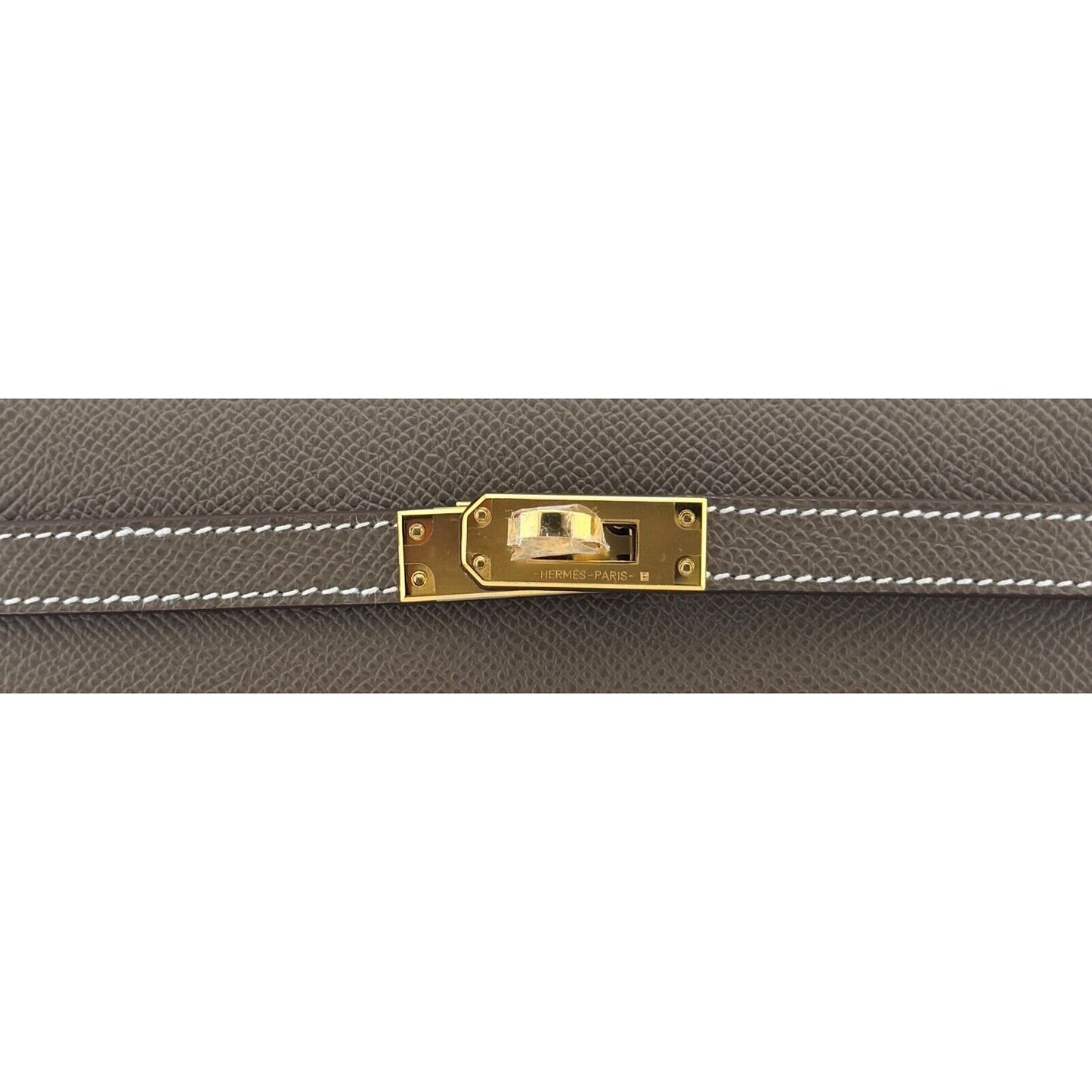 Hermes Kelly 25 Sellier Etoupe Gray Grey Epsom Gold Hardware NEW 2024