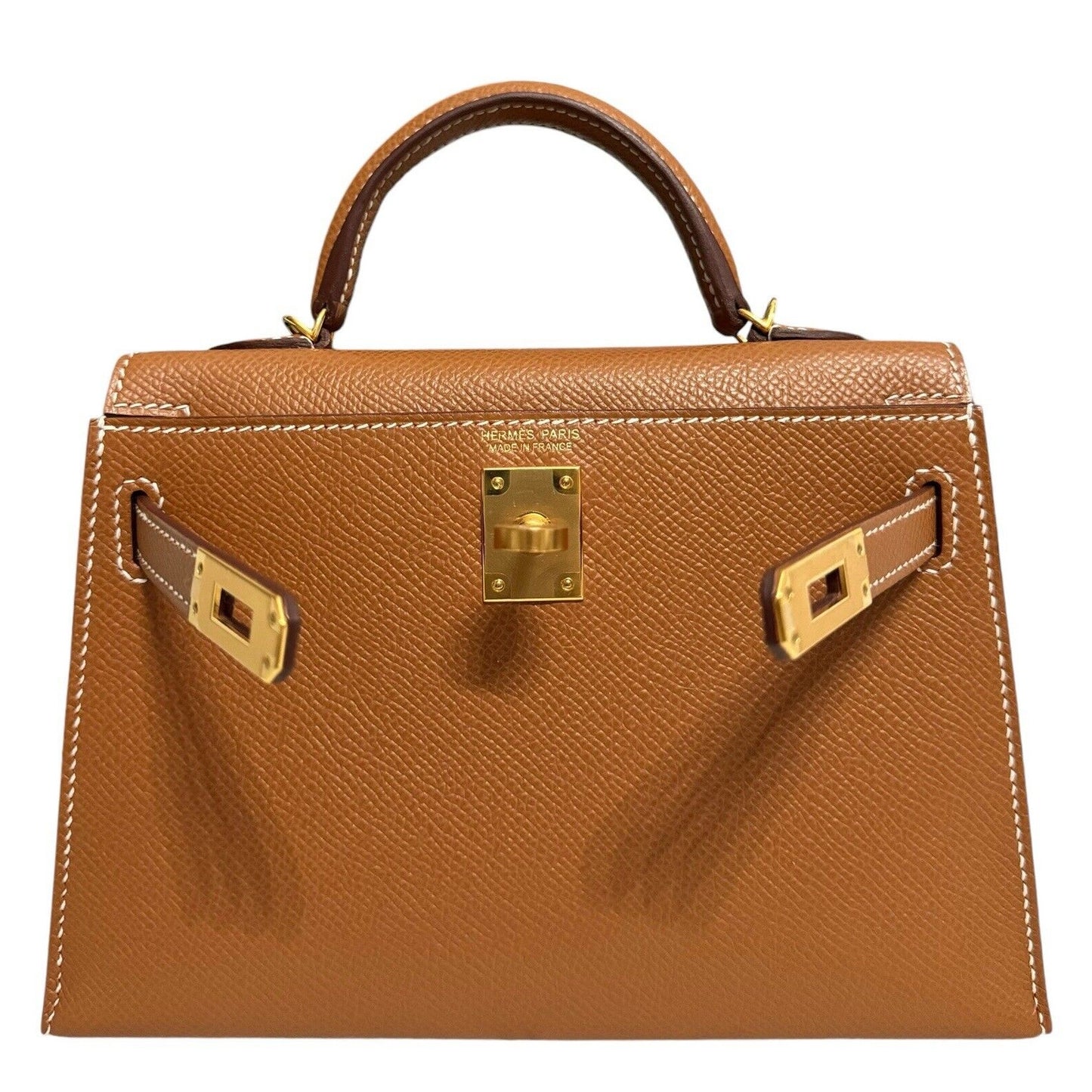 Hermes Kelly Mini 20 Gold Tan Epsom Leather Gold Hardware