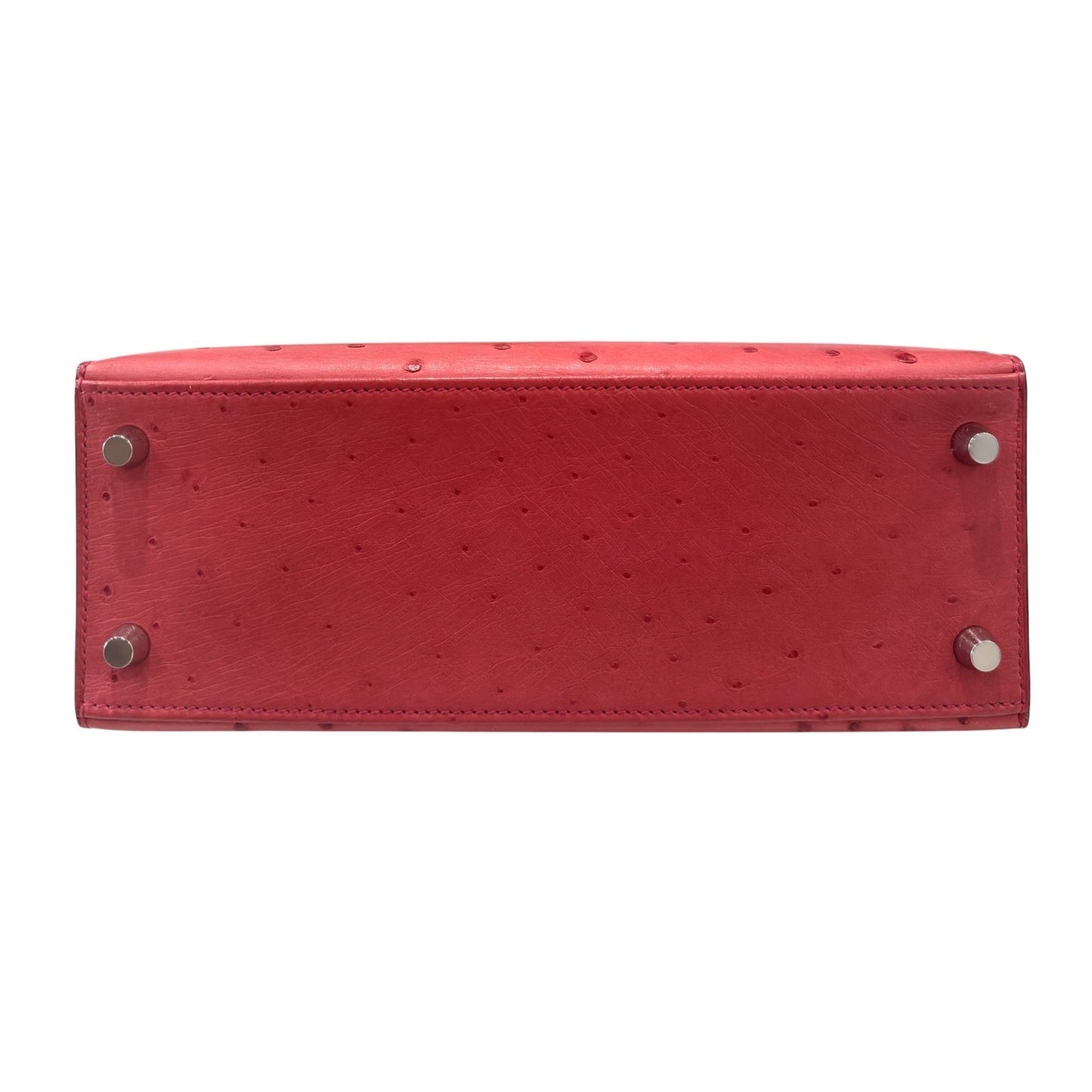 Hermes Kelly 25 Sellier Bougainvillea Pink Ostrich Leather Palladium Hardware