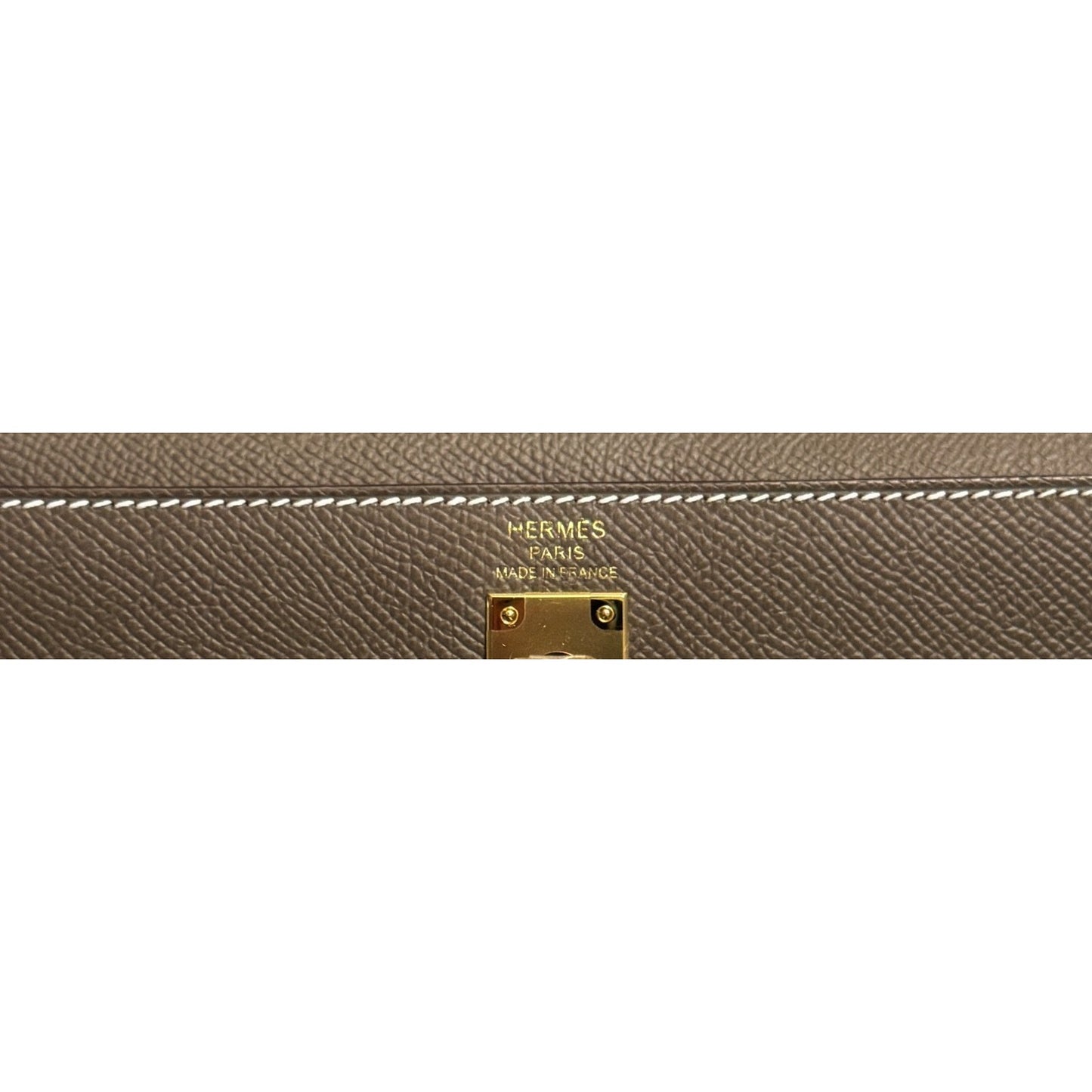 Hermes Kelly 25 Sellier Etoupe Gray Gris Epsom Leather Gold Hardware