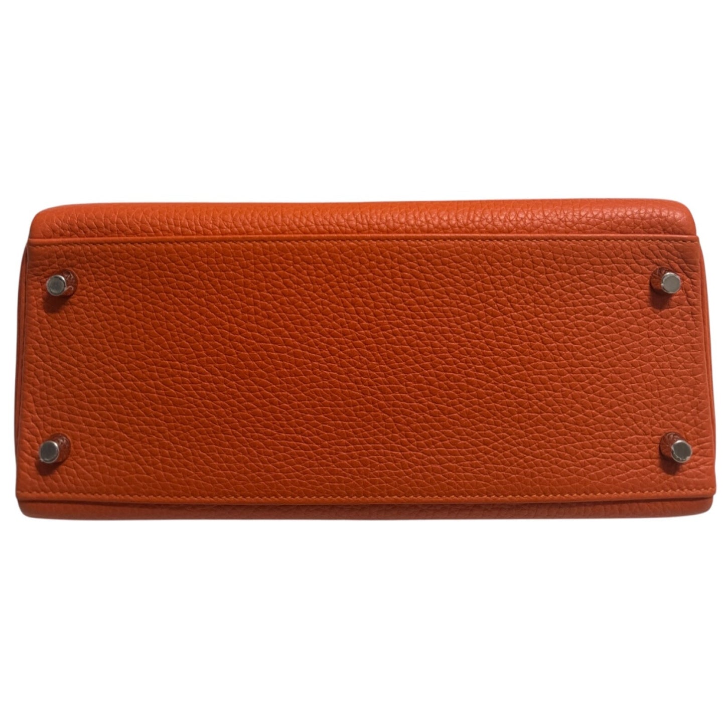 Hermes Kelly 28 Orange Togo Leather Palladium Hardware