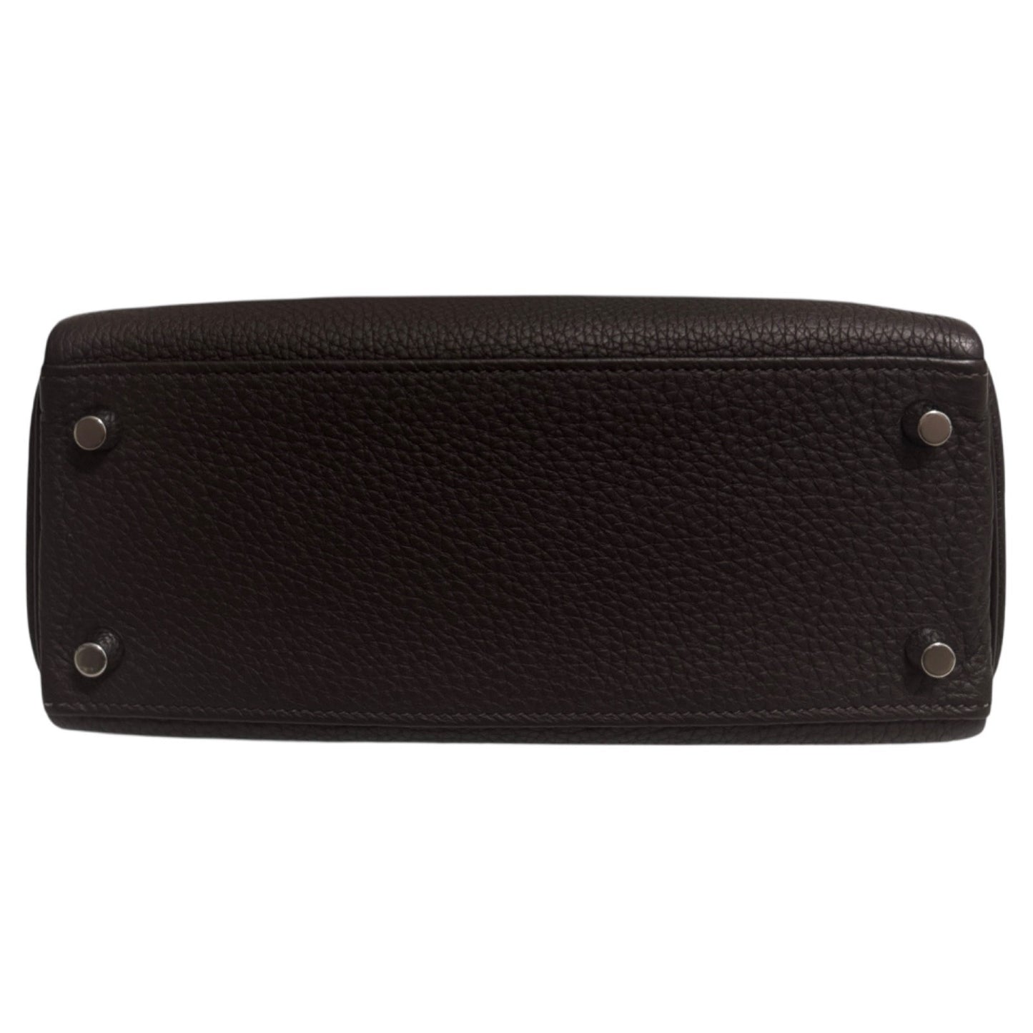 Hermes Kelly 25 Ebene Brown Togo Leather Palladium Hardware