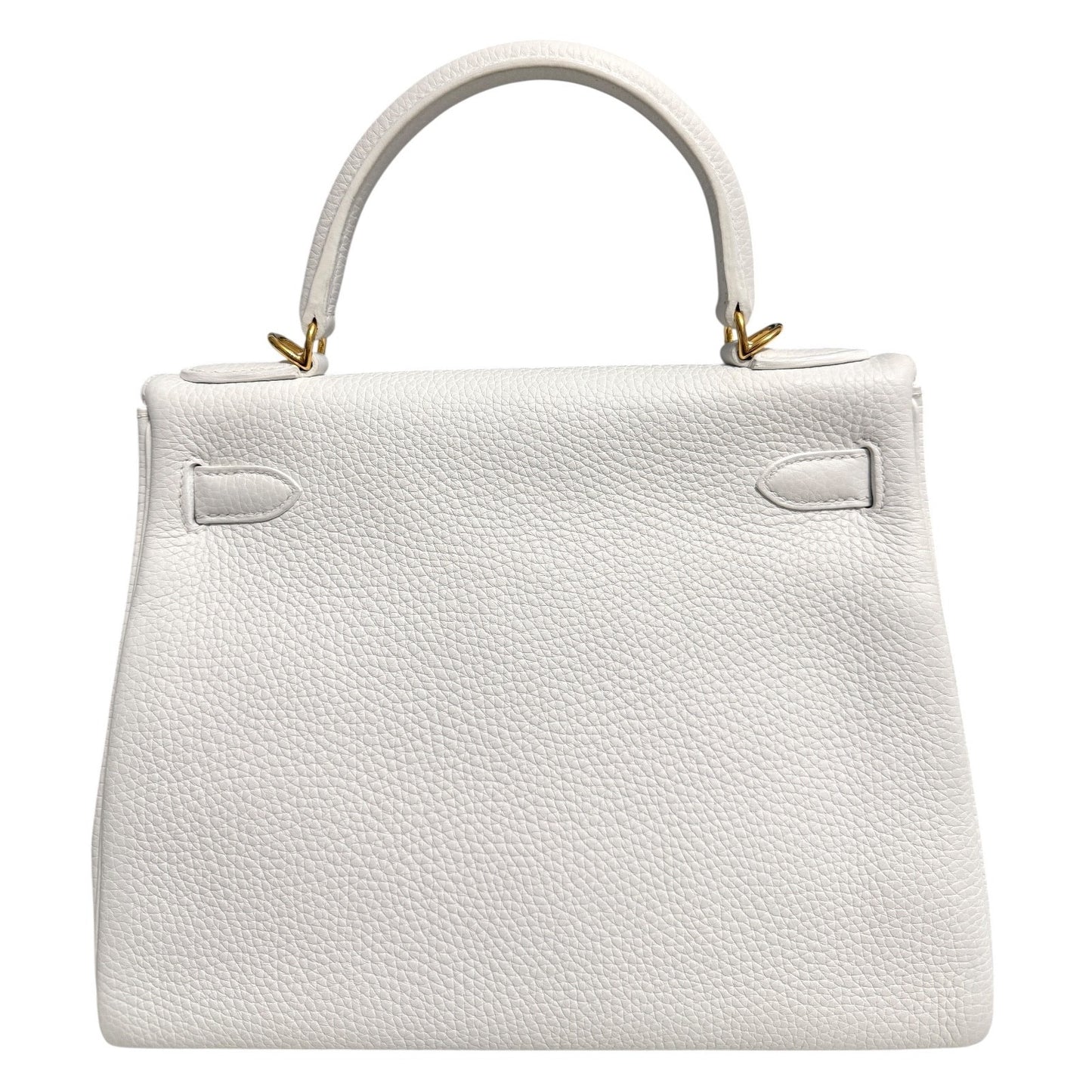 Hermes Kelly 28 White Blanc Togo Leather Gold Hardware RARE