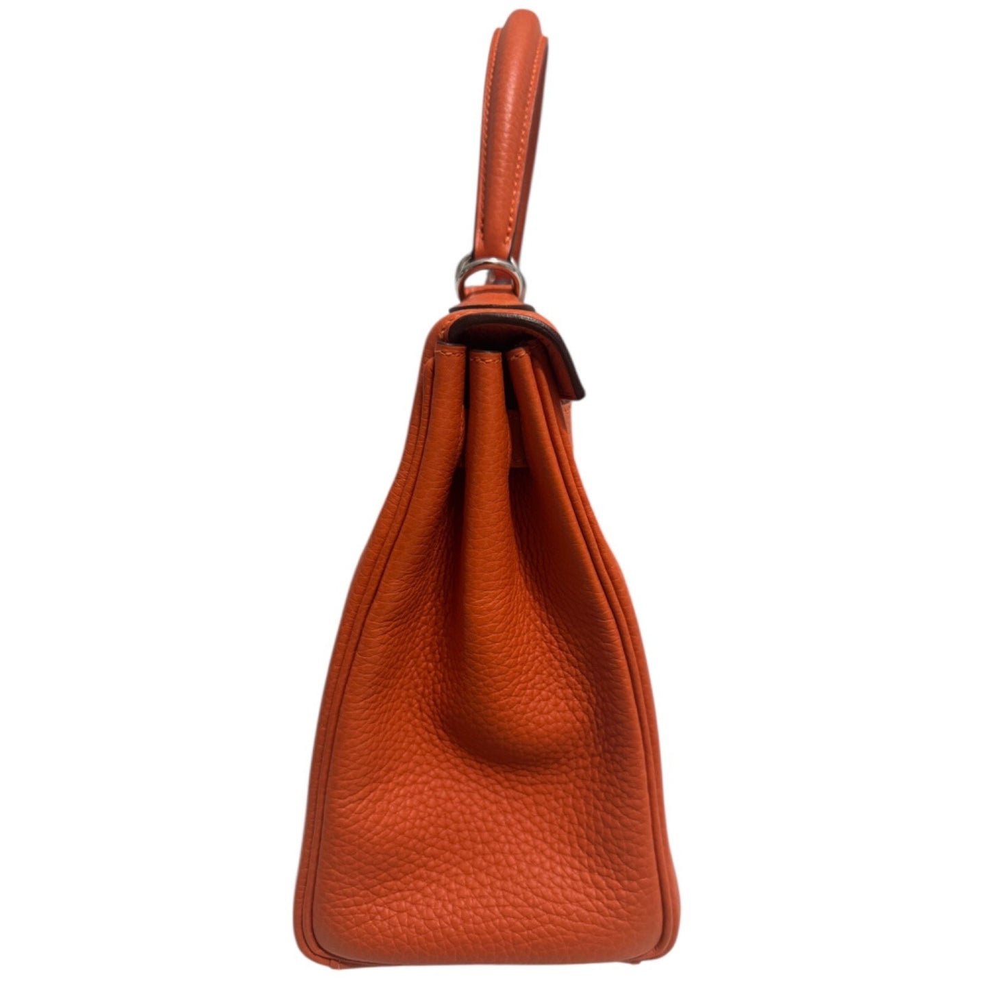 Hermes Kelly 28 Orange Togo Leather Palladium Hardware