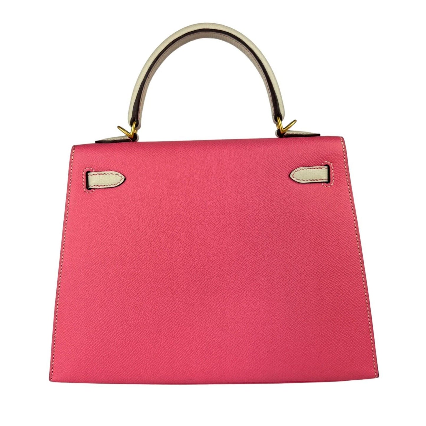 Hermes Kelly 25 Sellier Special Order Rose Azalea Pink Craie Epsom Brushed Gold