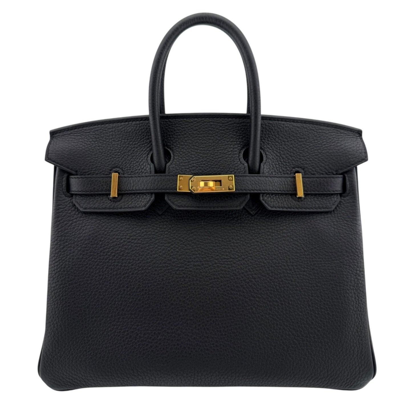 Hermes Birkin 25 Black Noir Togo Leather Gold Hardware Handbag