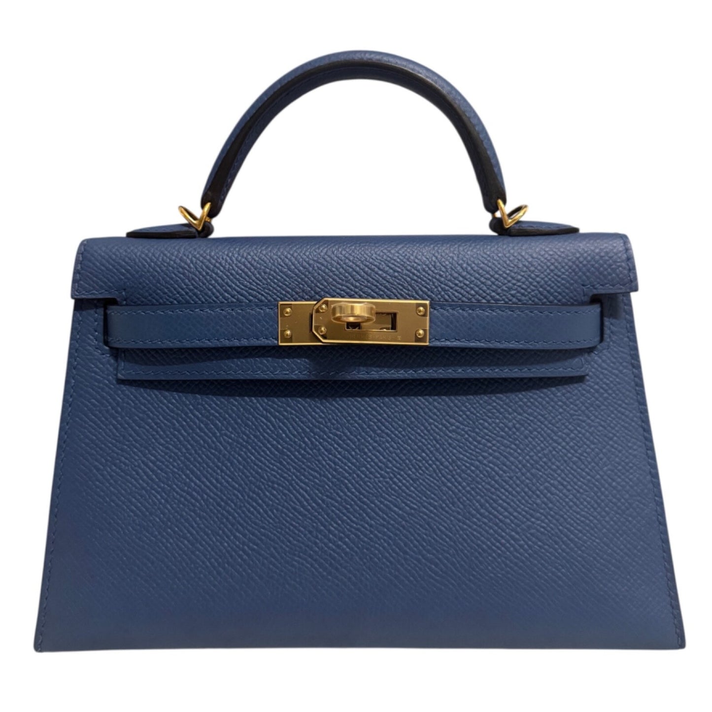 Hermes Kelly Mini 20 Blue Agate Bleu Epsom Gold Hardware RARE