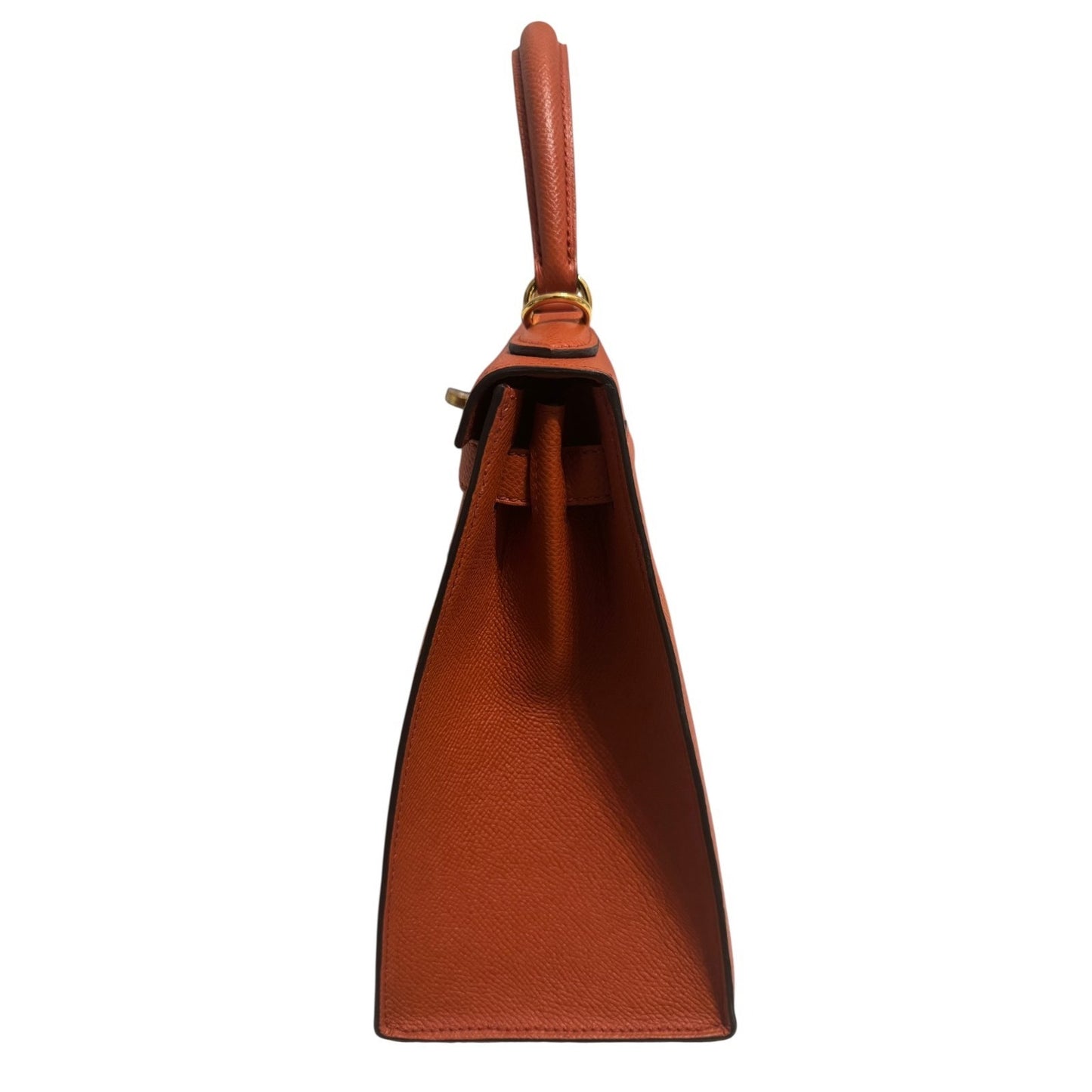 Hermes Kelly 28 Sellier Terre Battue Orange Epsom Leather Gold Hardware