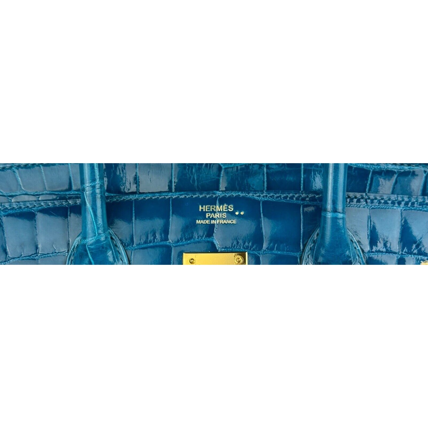 Hermes Birkin 30 Blue Izmir Crocodile Leather Gold Hardware RARE
