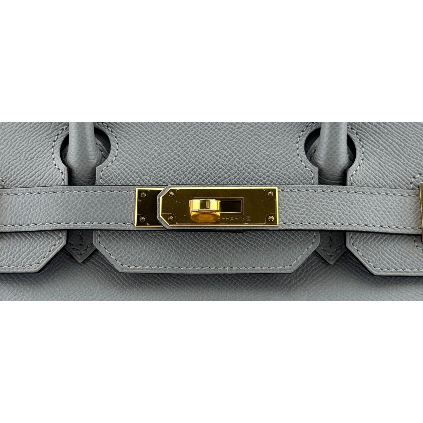 Hermes Birkin 30 Blue Glacier Gray Epsom Leather Gold Hardware RARE