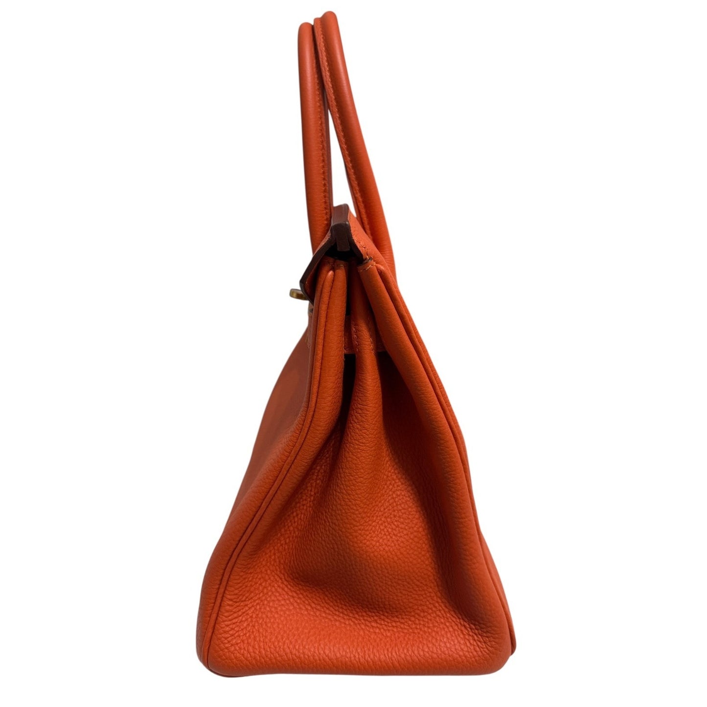 Hermes Birkin 30 Feu Orange Leather Gold Hardware RARE