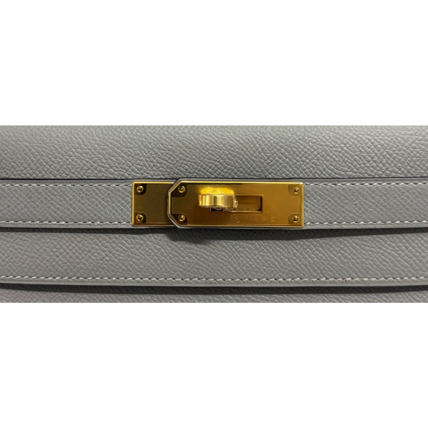 Hermes Kelly 28 Sellier Gris Mouette Gray Epsom Leather Gold Hardware RARE