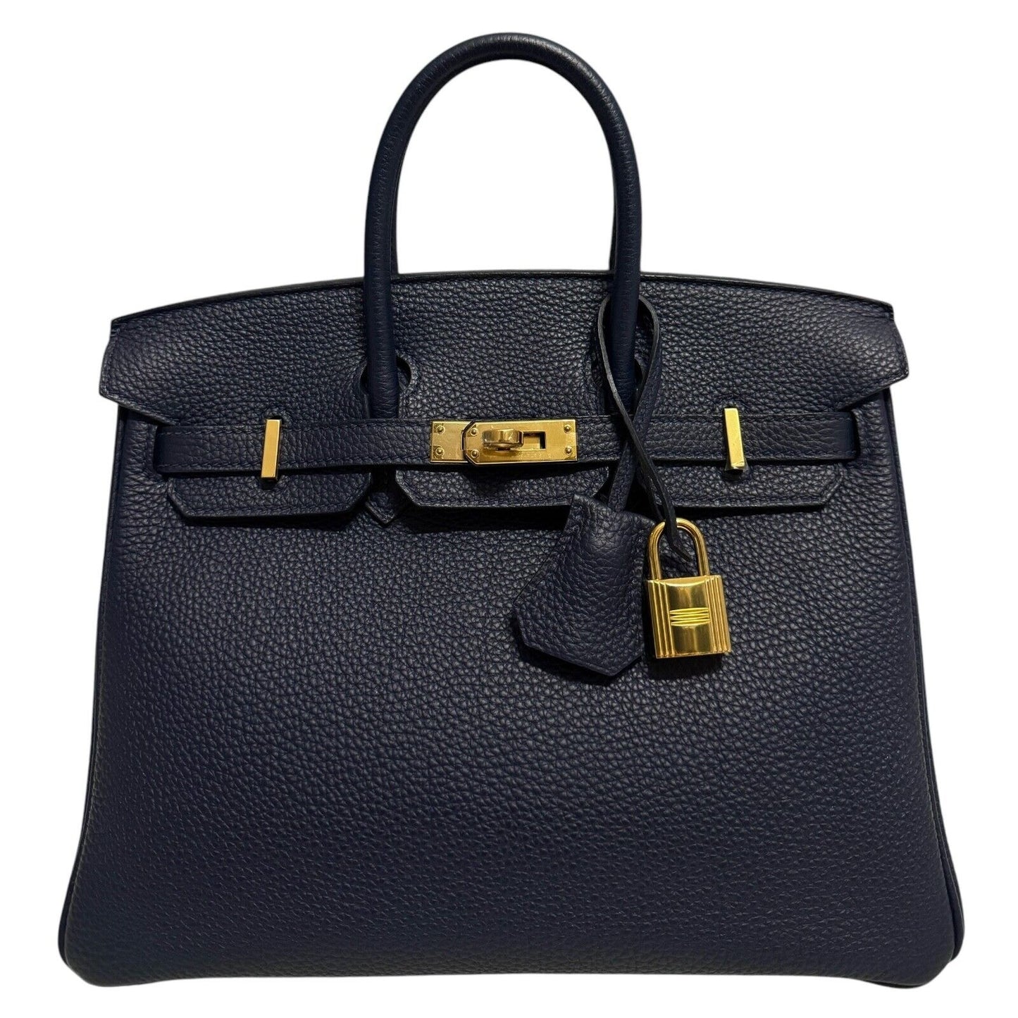 Hermes Birkin 25 Bleu Nuit Blue Togo Leather Gold Hardware Handbag