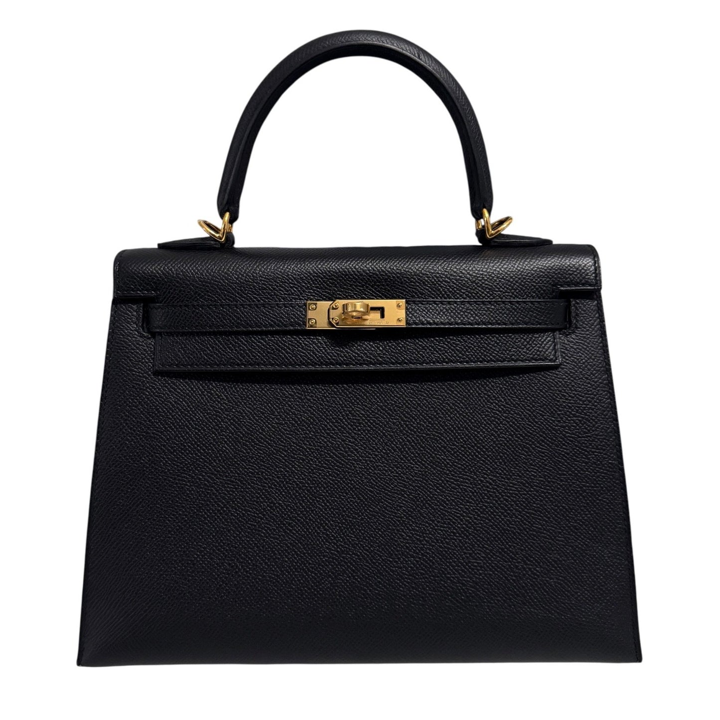 Hermes Kelly 25 Sellier Black Noir Epsom Leather Gold Hardware