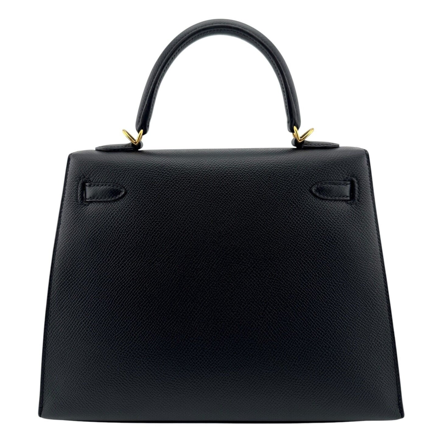 Hermes Kelly 25 Sellier Special Order Black Noir Epsom Gold Hardware