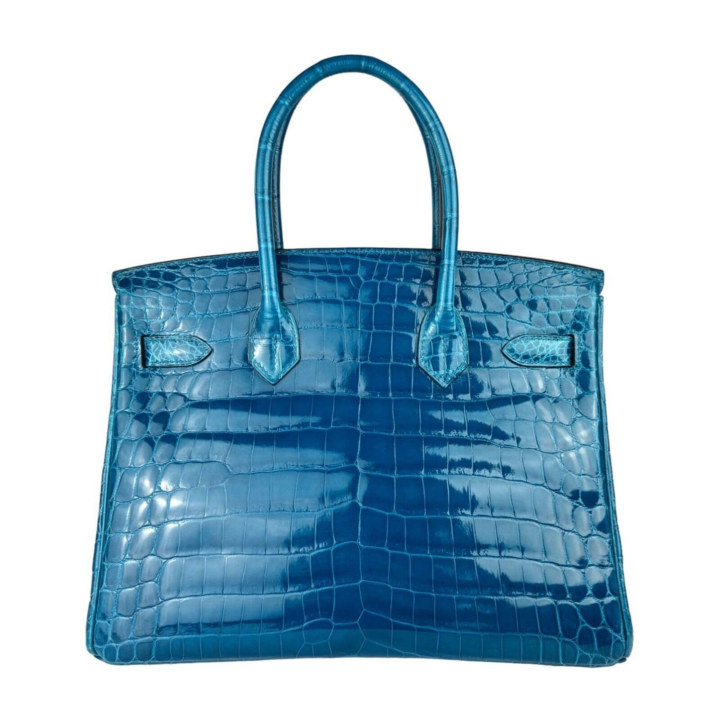 Hermes Birkin 30 Blue Izmir Crocodile Leather Gold Hardware RARE