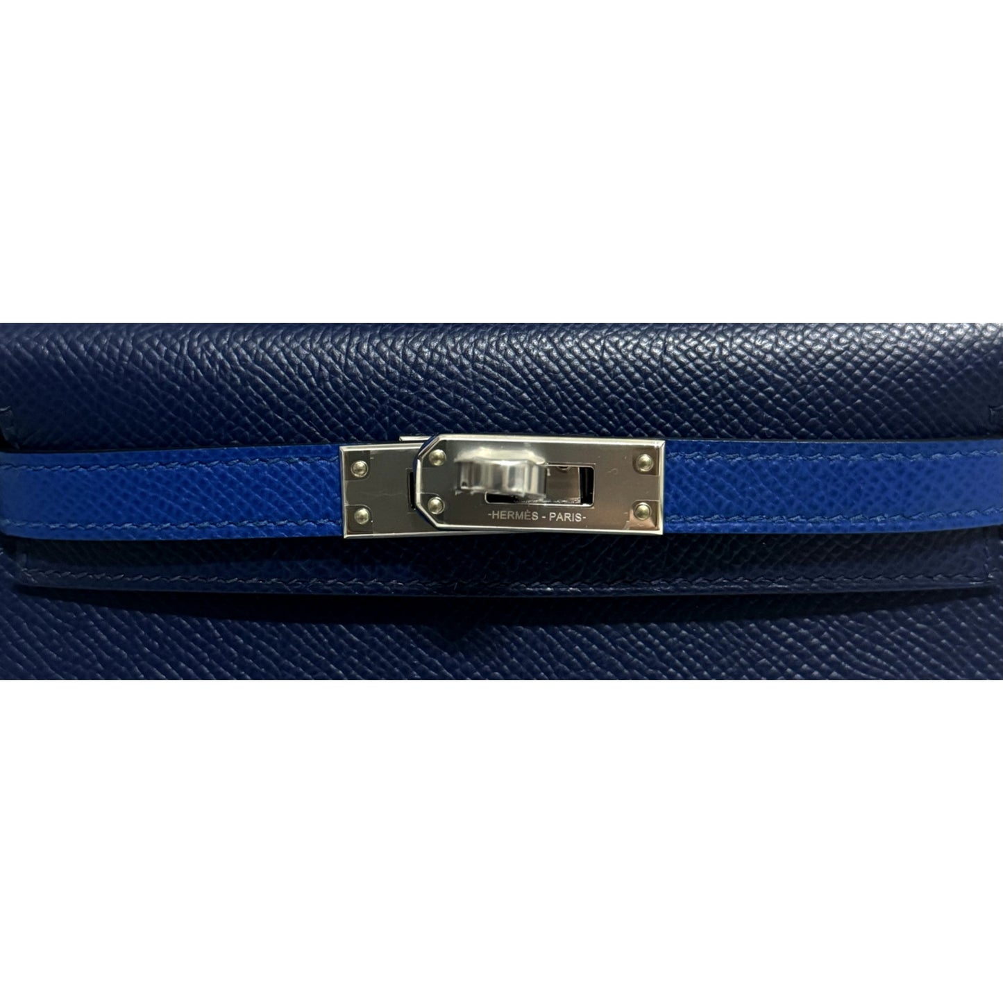Hermes Kelly Mini 20 Blue Sapphire Blue France Black Epsom Leather Palladium HWR