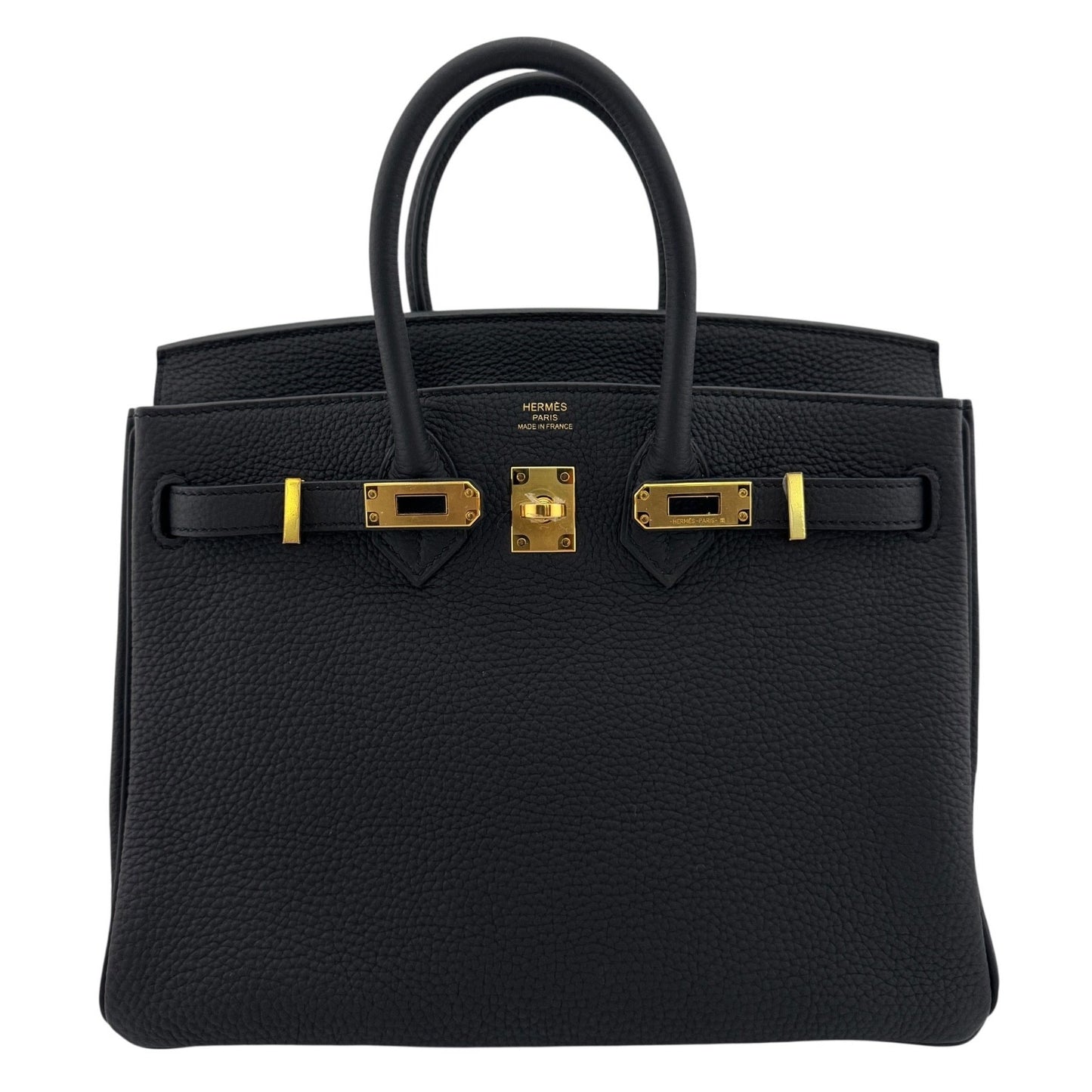 Hermes Birkin 25 Black Noir Togo Leather Gold Hardware Handbag