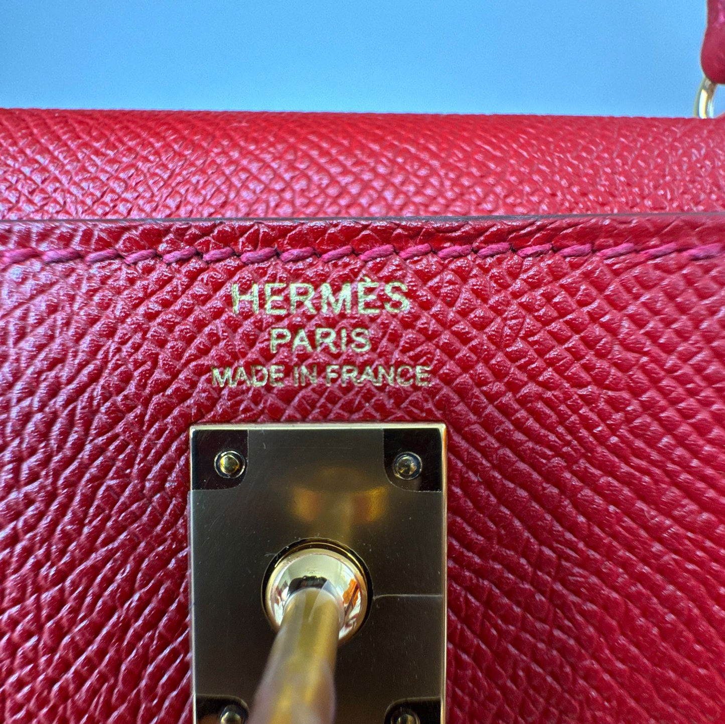 Hermes Kelly 25 Rouge CasaQue gold hardware