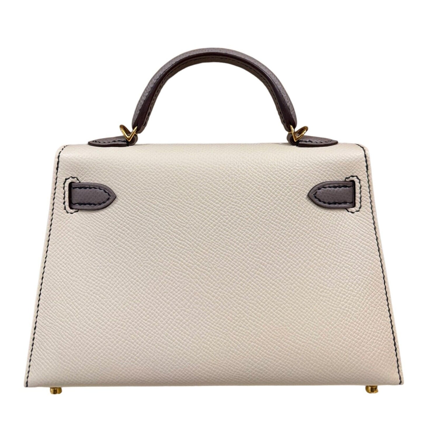 Hermes Kelly Mini 20 Special Order Nata & Gris Mouette Gray Epsom Gold Hardware