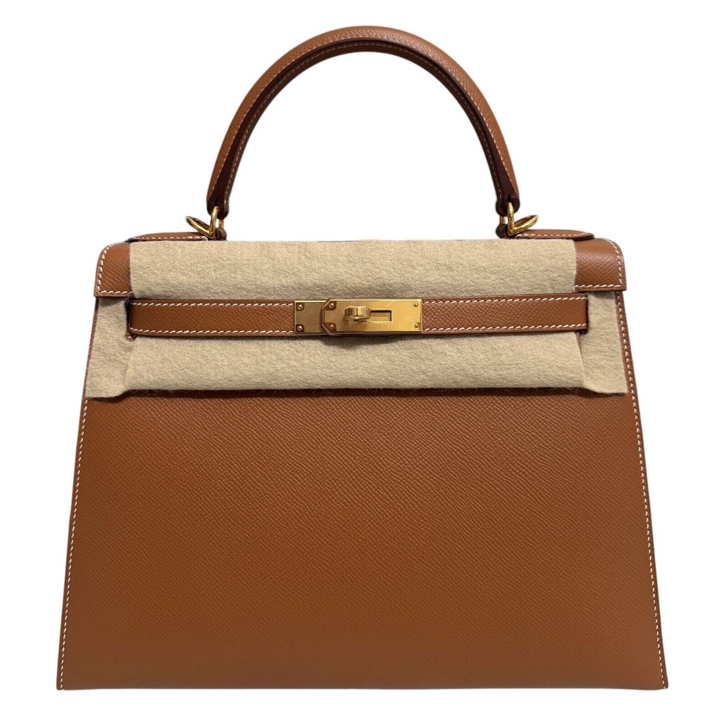 Hermes Kelly 28 Sellier Gold Tan Epsom Leather Gold Hardware
