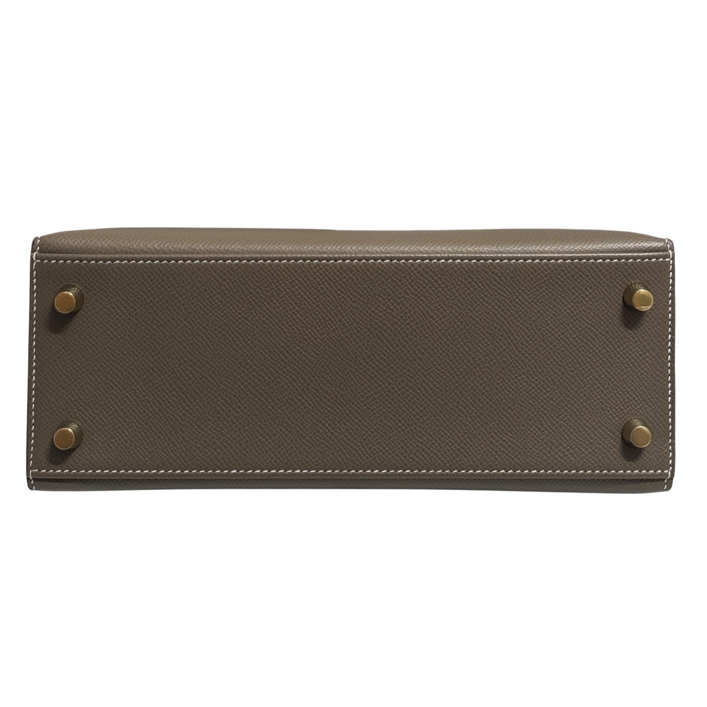 Hermes Kelly 25 Sellier Etoupe Gray Gris Epsom Leather Gold Hardware