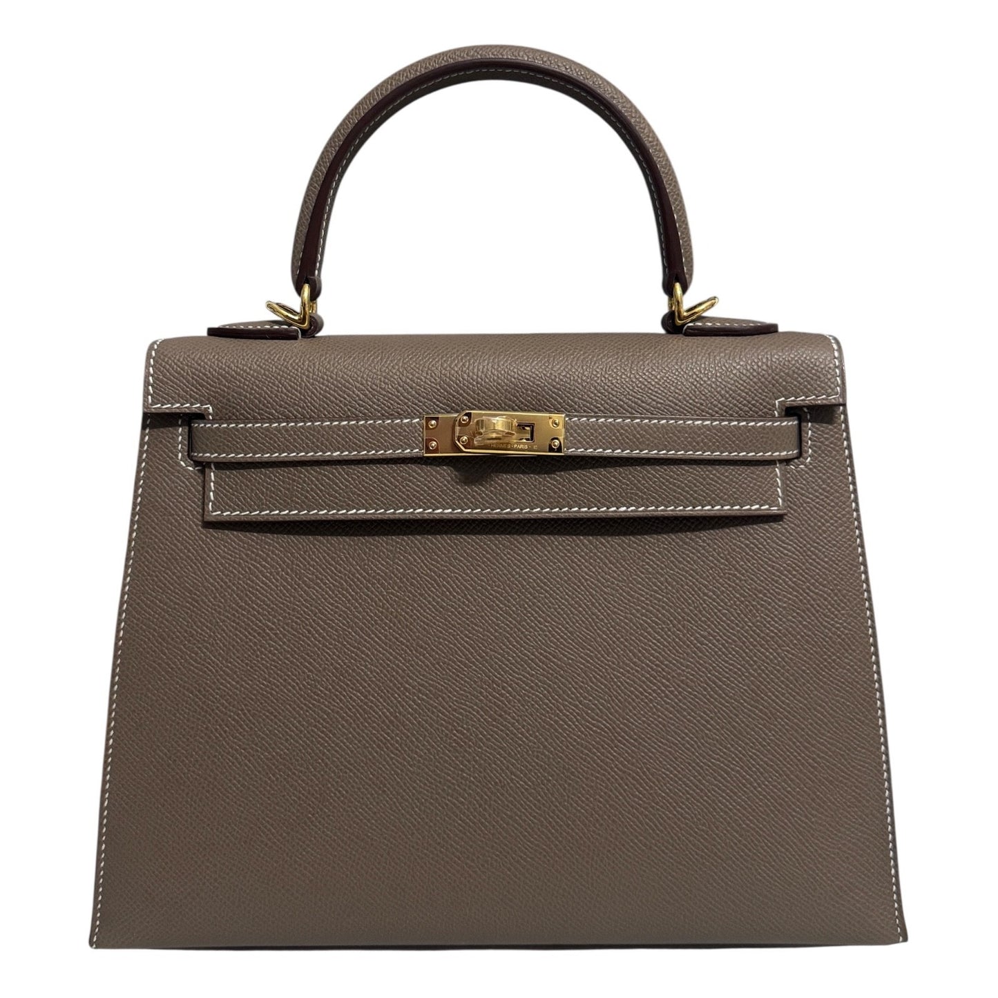 Hermes Kelly 25 Sellier Etoupe Gray Gris Epsom Leather Gold Hardware 2025 New