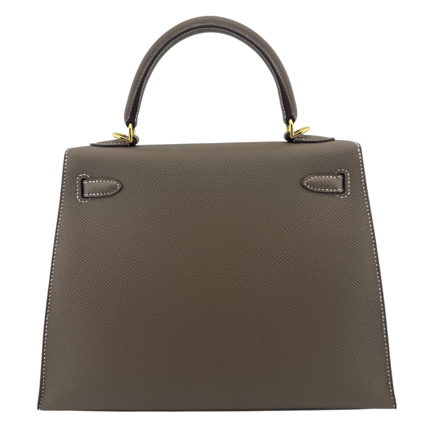 Hermes Kelly 25 Sellier Etoupe Gray Grey Epsom Gold Hardware NEW 2024