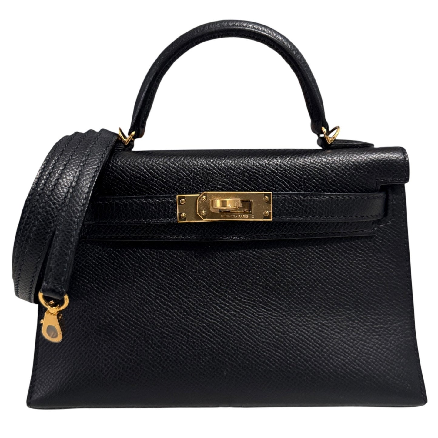 Hermes Kelly Mini 20 Black Noir Epsom Leather Gold Hardware