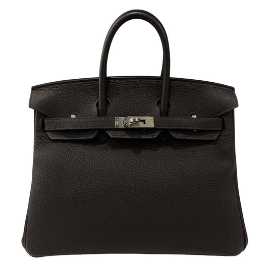 Hermes Birkin 25 Verso Ebene Brown Caramel Togo Leather Palladium Hardware Rare