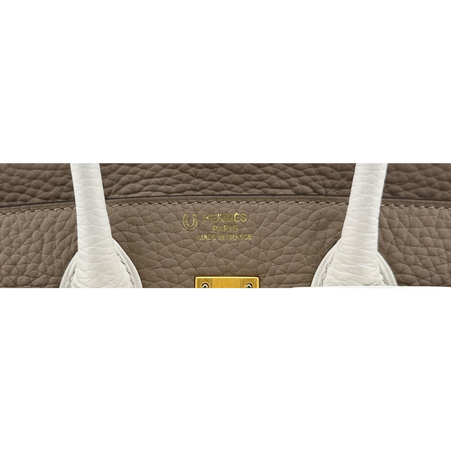 Hermes Birkin 25 Special Order Gris Tourterelle White Gray Leather Brushed Gold