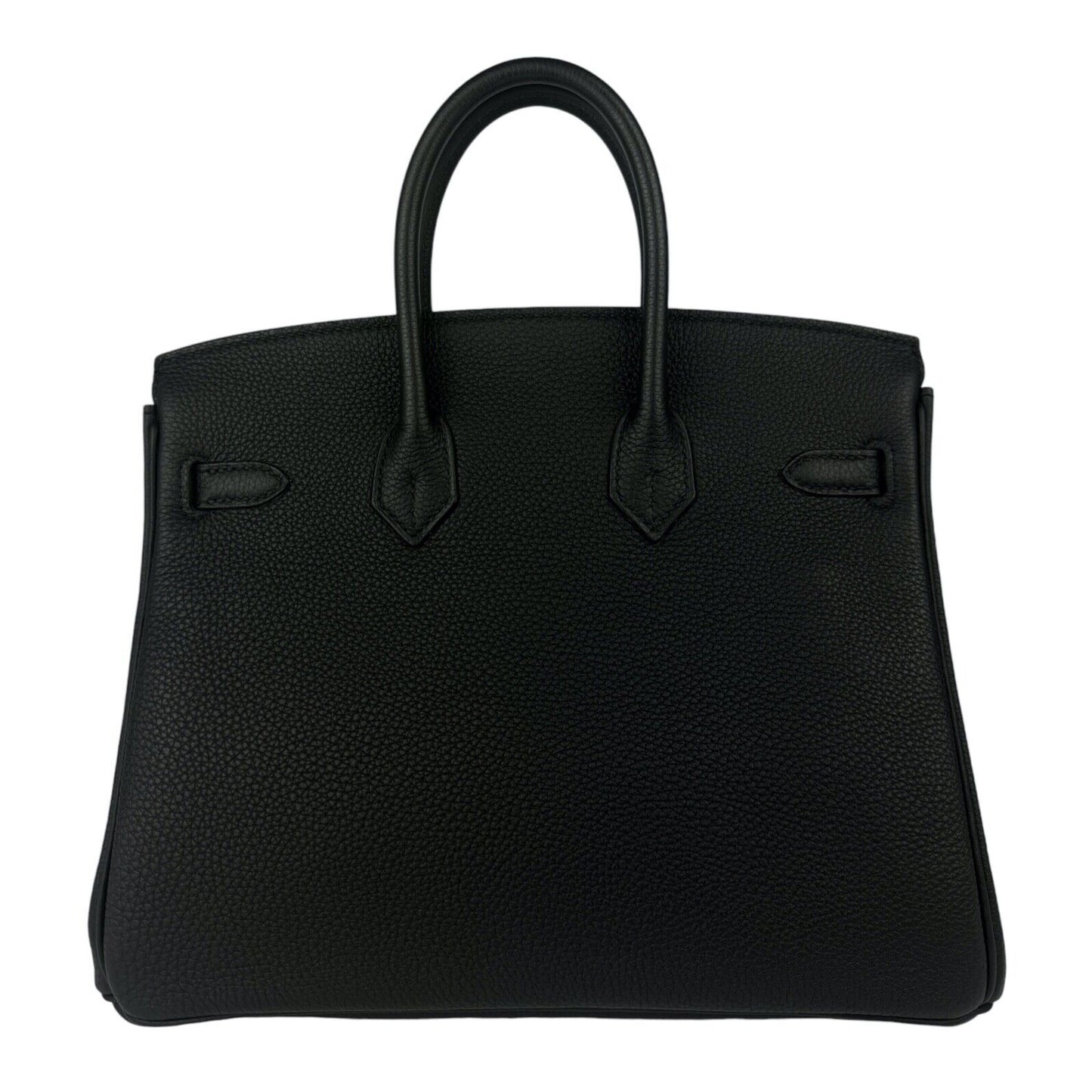 Hermes Birkin 25 Black Noir Togo Leather Gold Hardware Handbag RARE