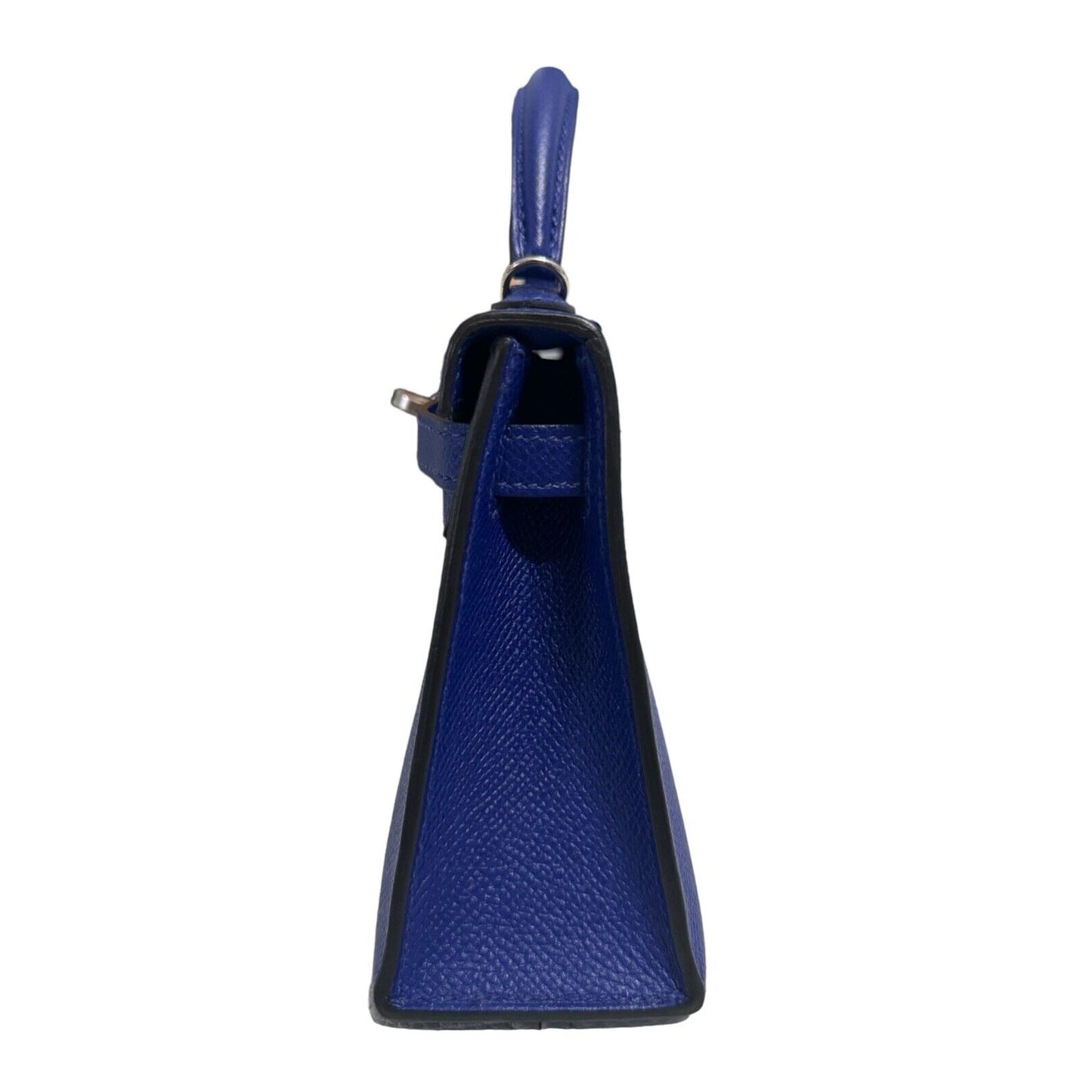 Hermes Kelly Mini 20 Blue Electric Electrique Epsom Leather Palladium Hardware