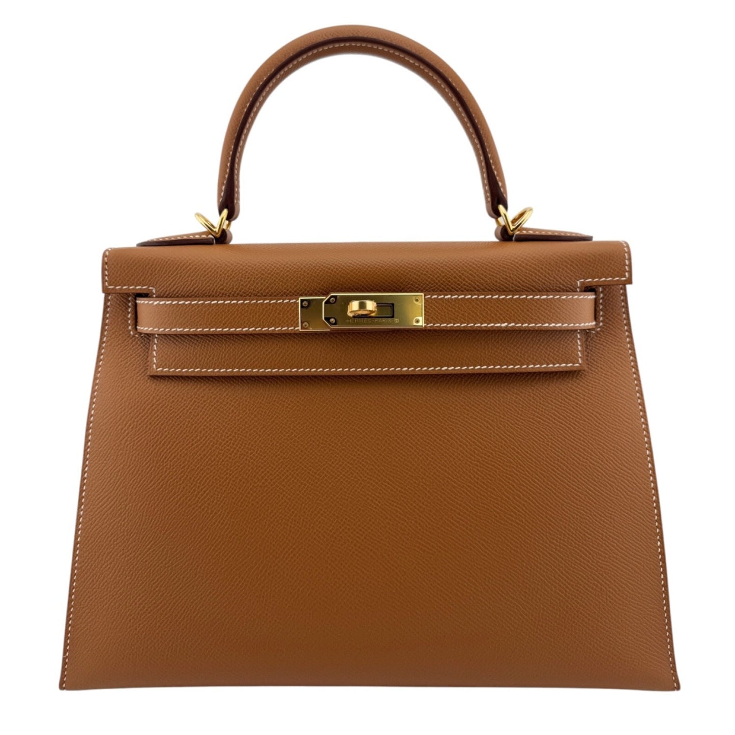 Hermes Kelly 28 Sellier Gold Tan Epsom Leather Gold Hardware