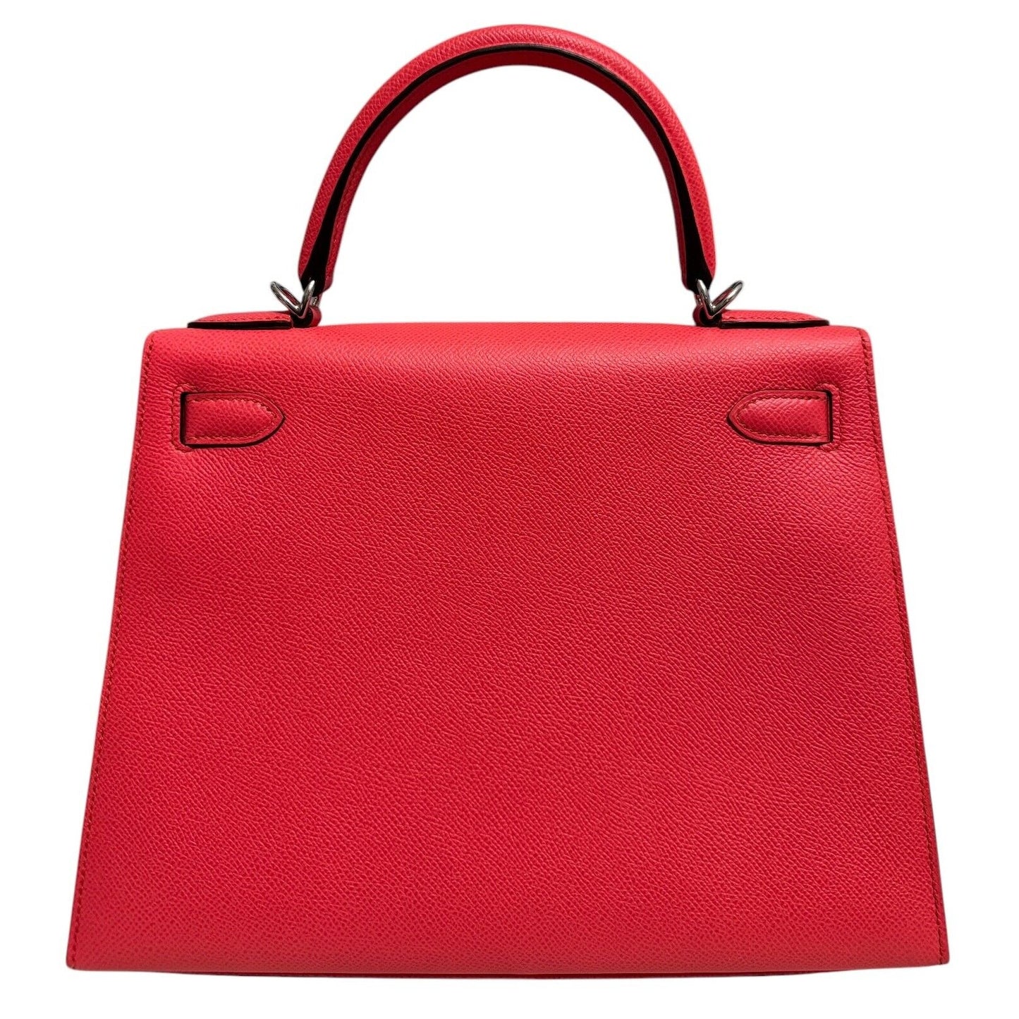Hermes Kelly 28 Sellier Rose Texas Pink Epsom Leather Palladium Hardware
