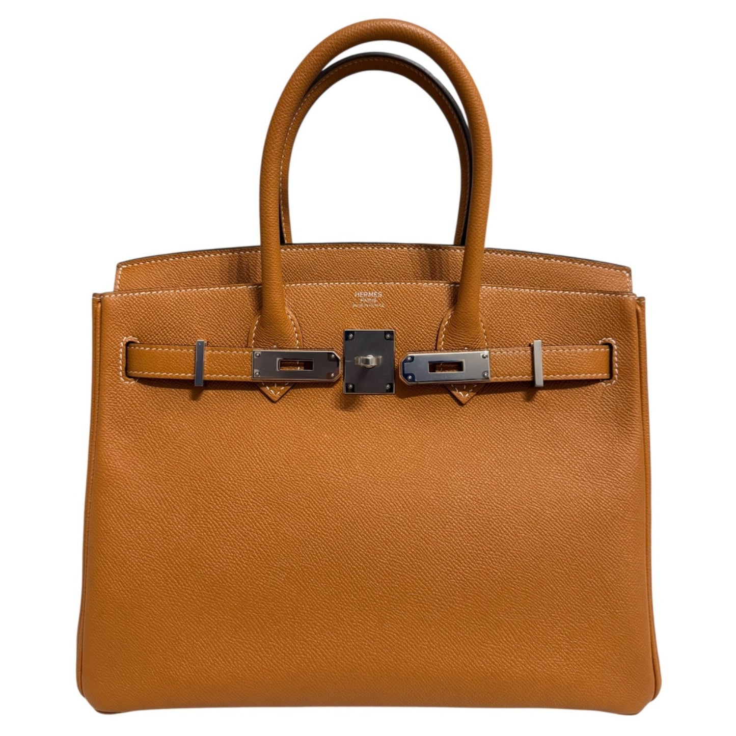 Hermes Birkin 30 Toffee Tan Camel Epsom Leather Palladium Hardware