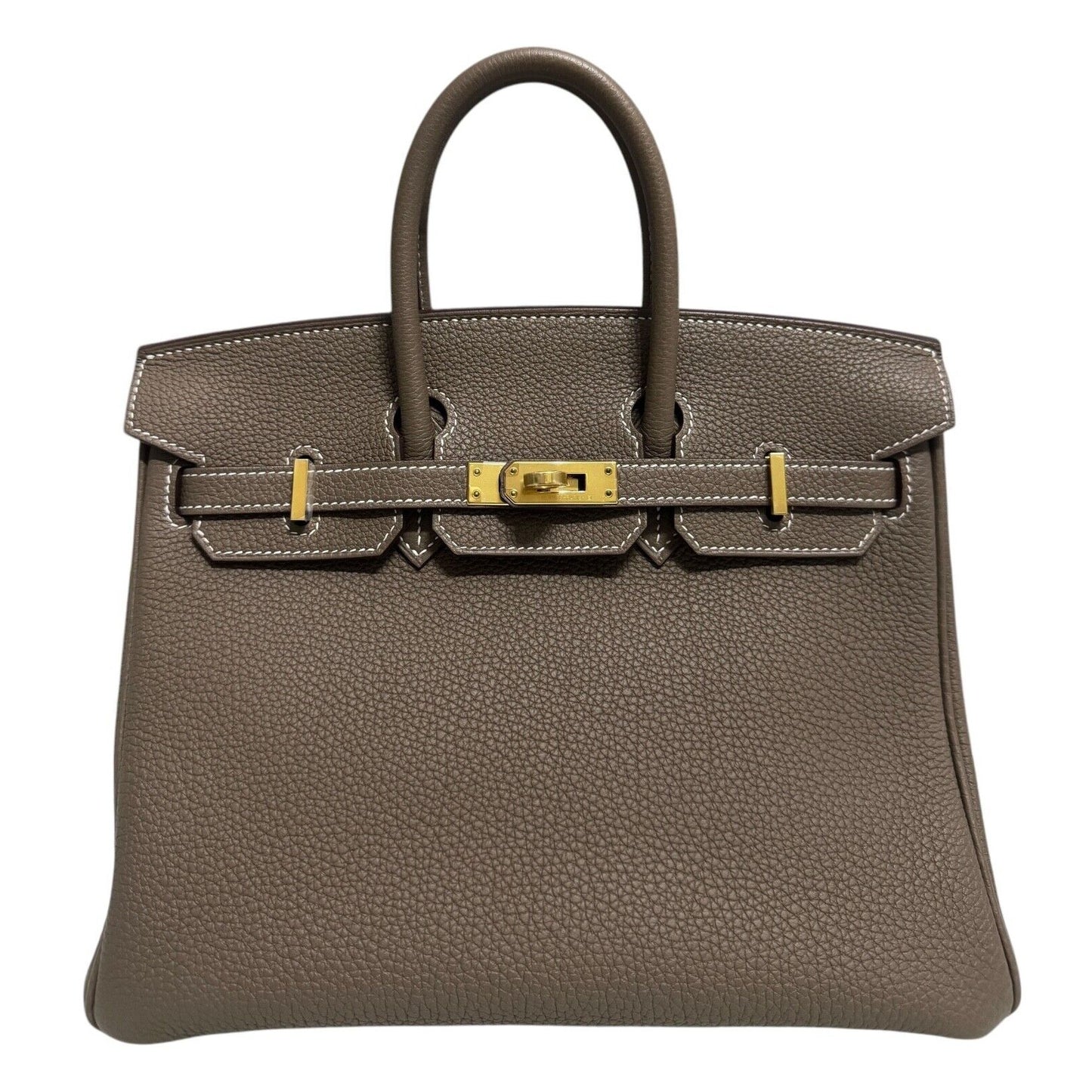 Hermes Birkin 25 Etoupe Gray Grey Togo Leather Gold Hardware Handbag