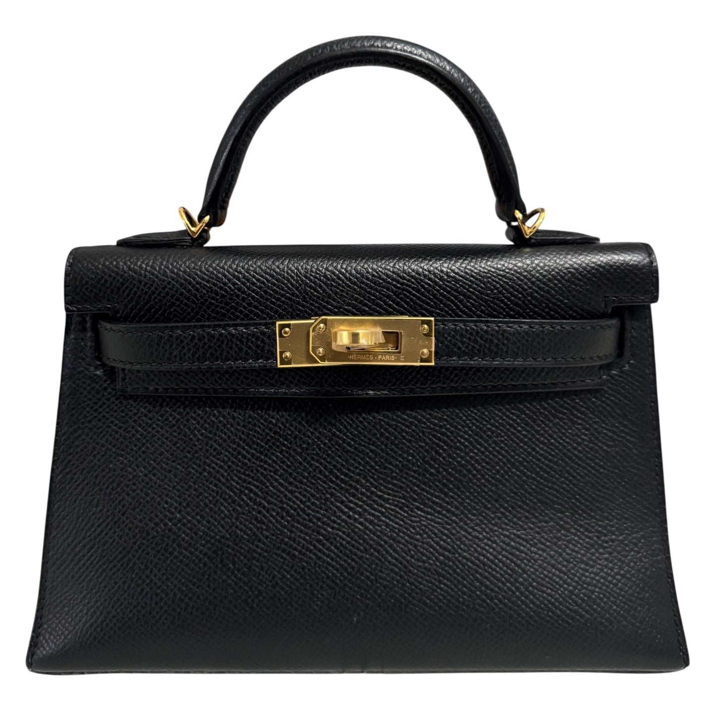 Hermes Kelly Mini 20 Black Noir Epsom Leather Gold Hardware