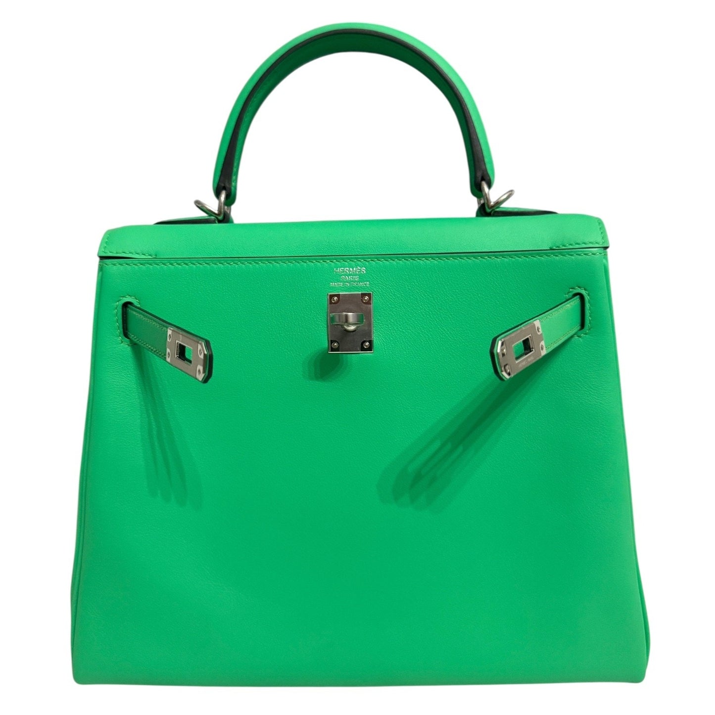 Hermes Kelly 25 Vert Comics Green Swift Leather Palladium Hardware