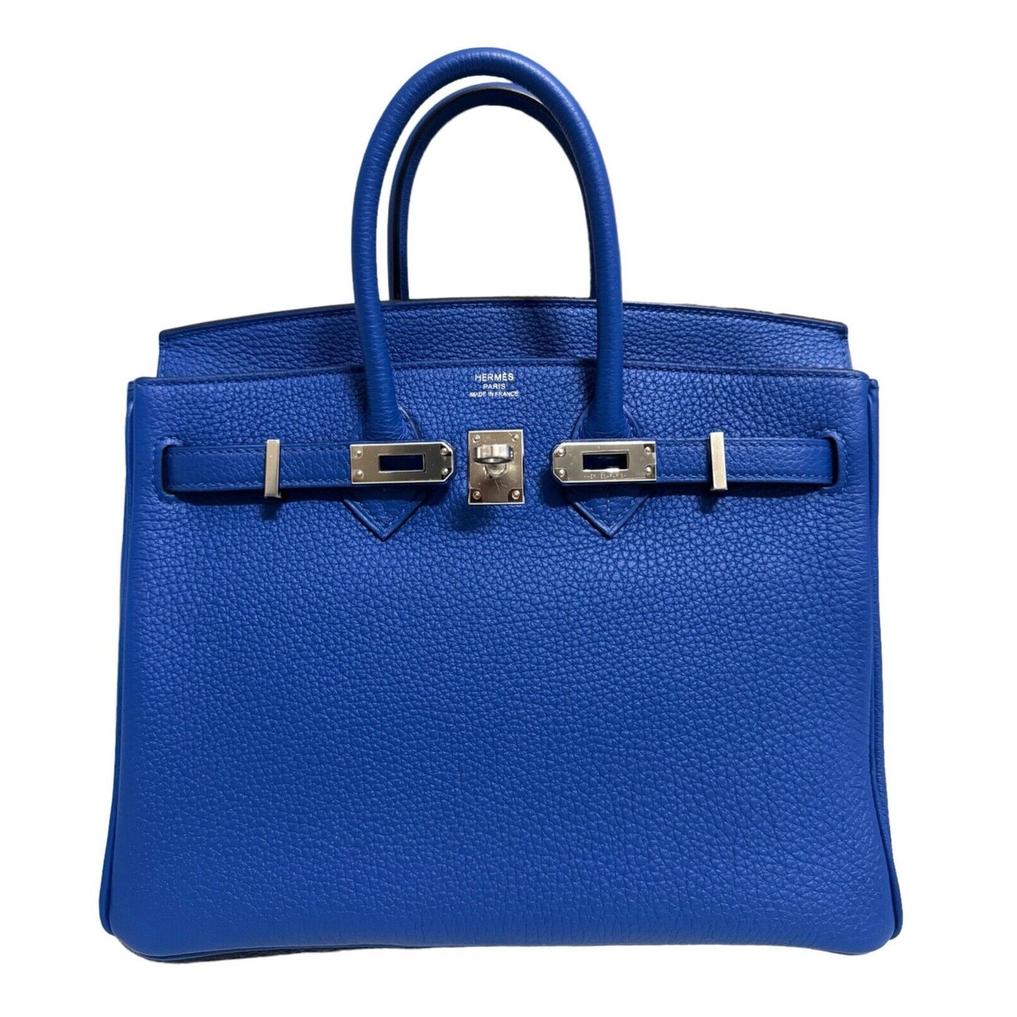 Hermes Birkin 25 Bleu Royal Royal Blue Togo Leather Palladium Hardware Handbag