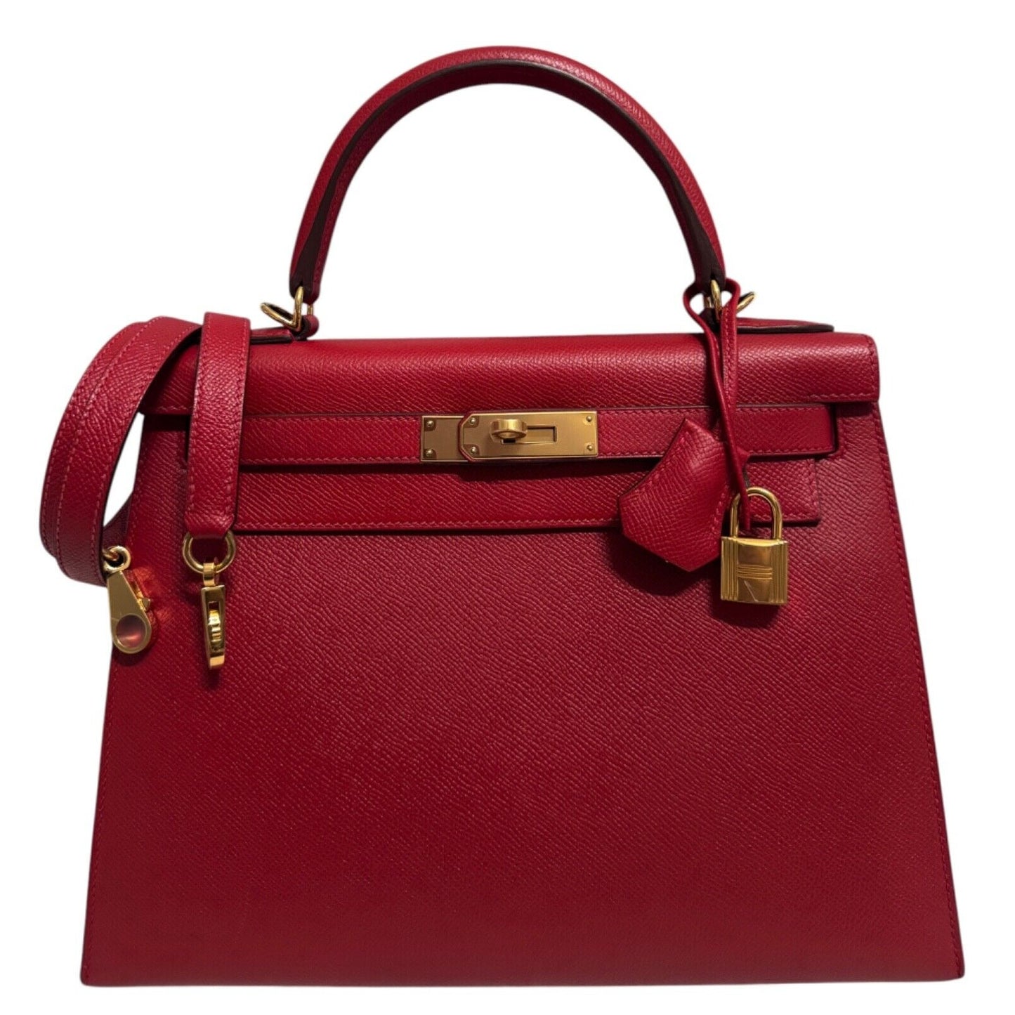 Hermes Kelly 28 Sellier Rouge Casaque Red Epsom Leather Gold Hardware