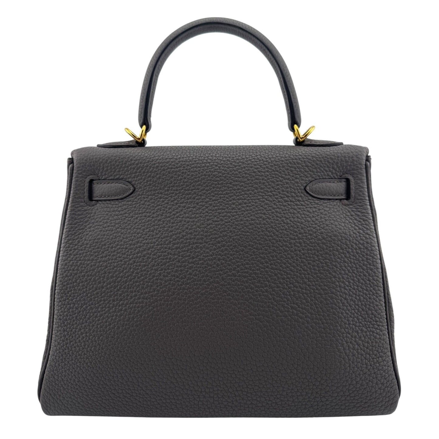 Hermes Kelly 25 Etain Gris Gray Grey Togo Leather Gold Hardware