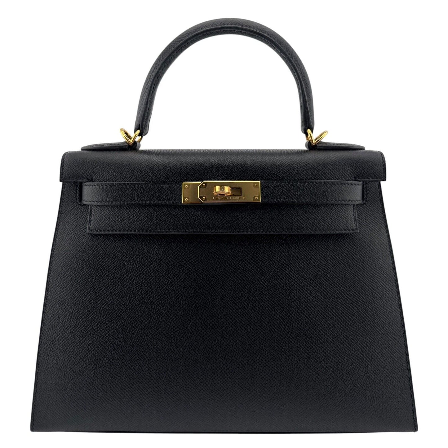 Hermes Kelly 28 Sellier Black Noir Epsom Leather Gold Hardware