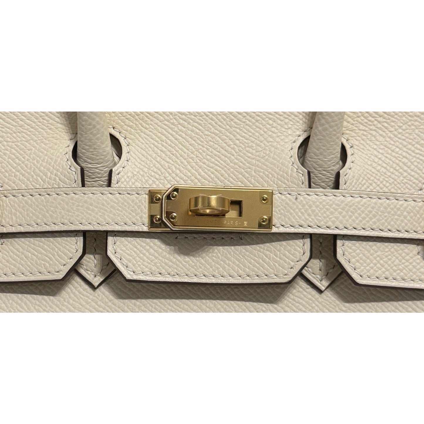 Hermes Birkin 25 Sellier Nata Cream White Epsom Leather Gold Hardware