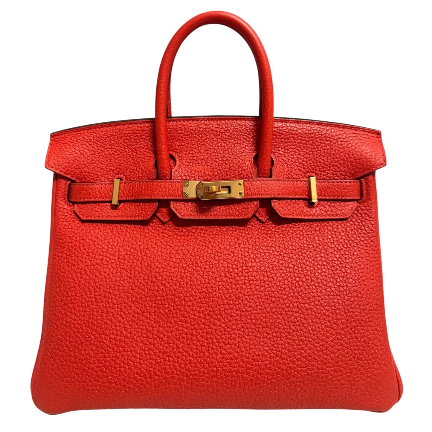 Hermes Birkin 25 Poppy Orange Togo Leather Gold Hardware RARE