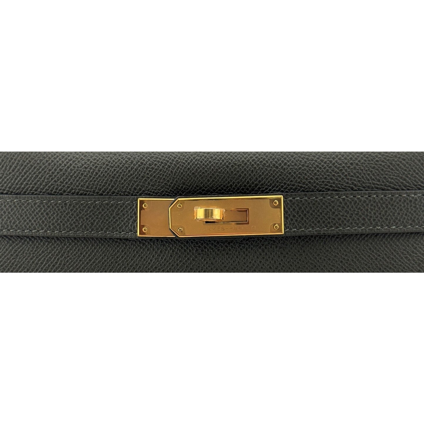 Hermes Kelly 28 Sellier Vert de Gris Green Gray Epsom Leather Gold Hardware
