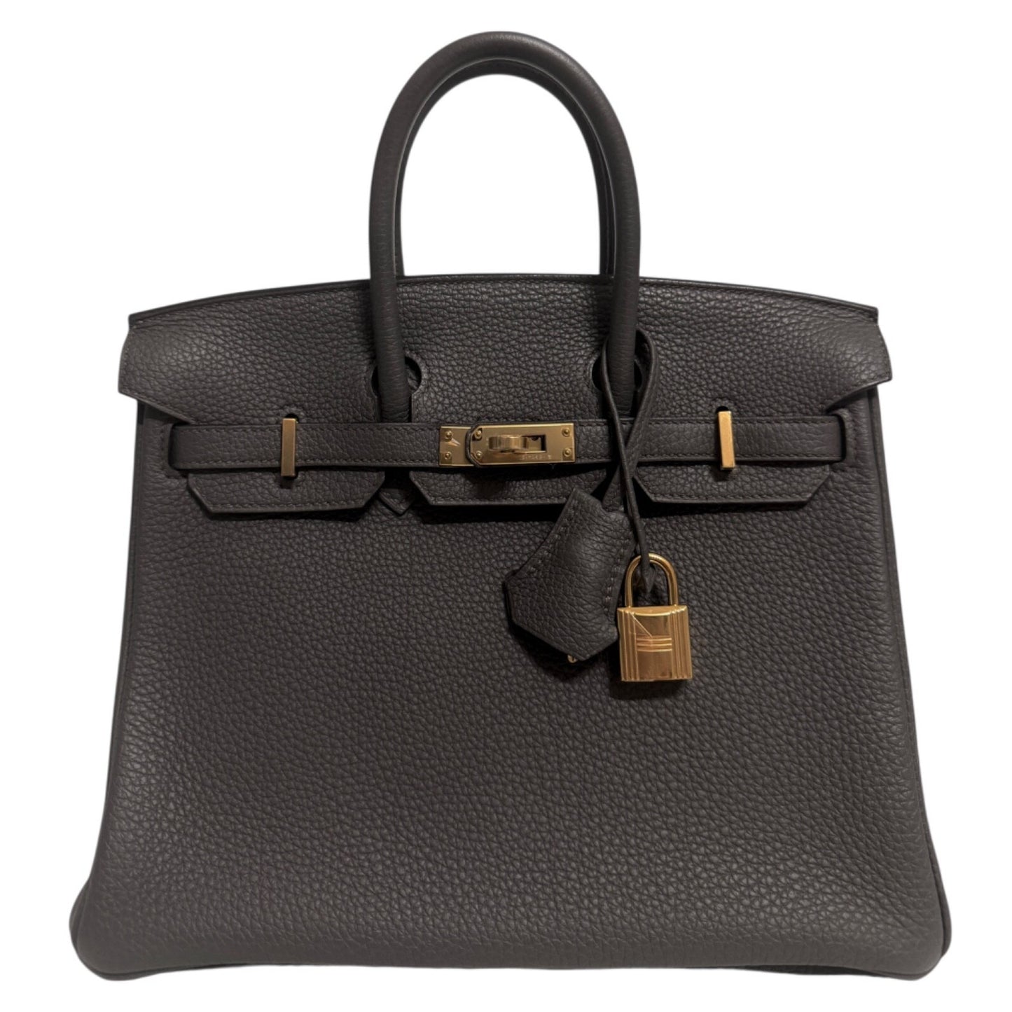 Hermes Birkin 25 Etain Gray Grey Togo Leather Gold Hardware Handbag